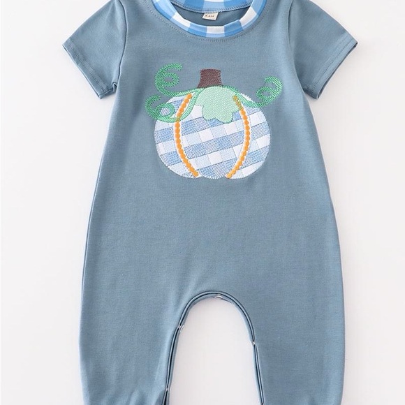 Blue Pumpkin Romper - Picture 2 of 2